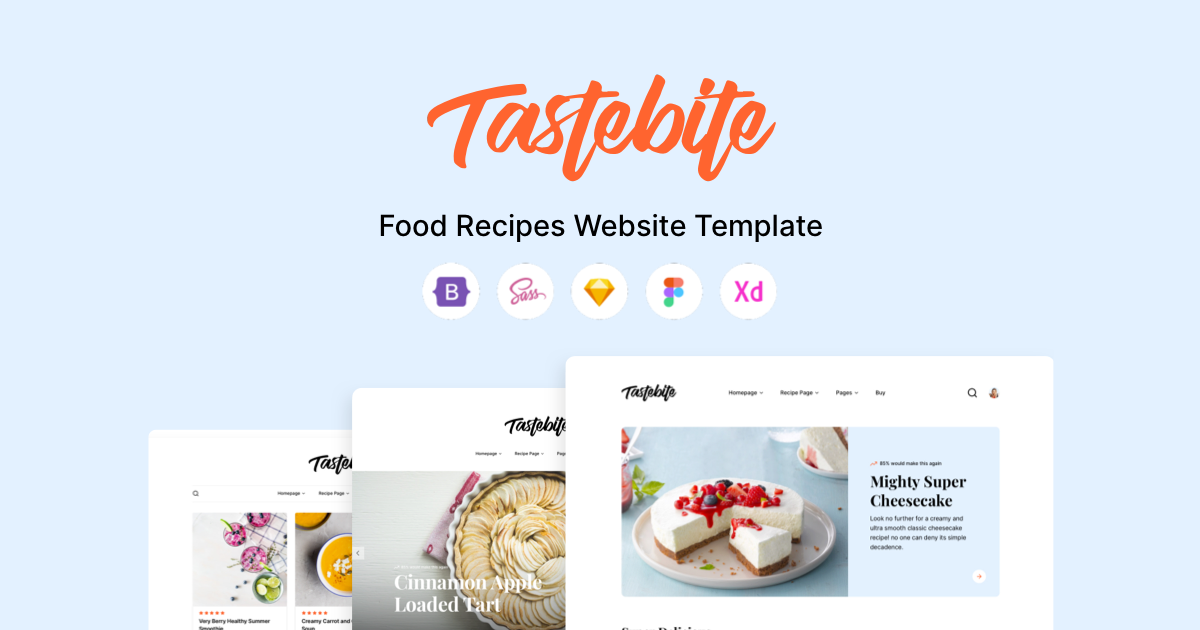 Food Recipes Website HTML Templates UI Kits Tastebite
